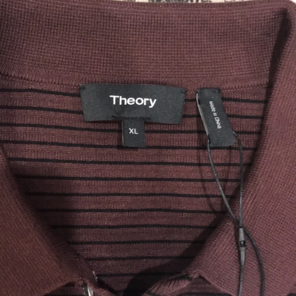 Theory Striped Long-Sleeve Polo - Picture 5 of 7